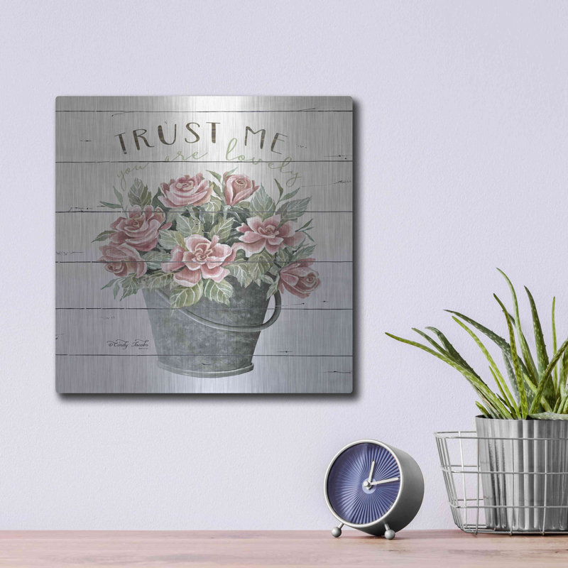 «Trust Me» par Cindy Jacobs, art mural en métal, H 12 po x l 12 po