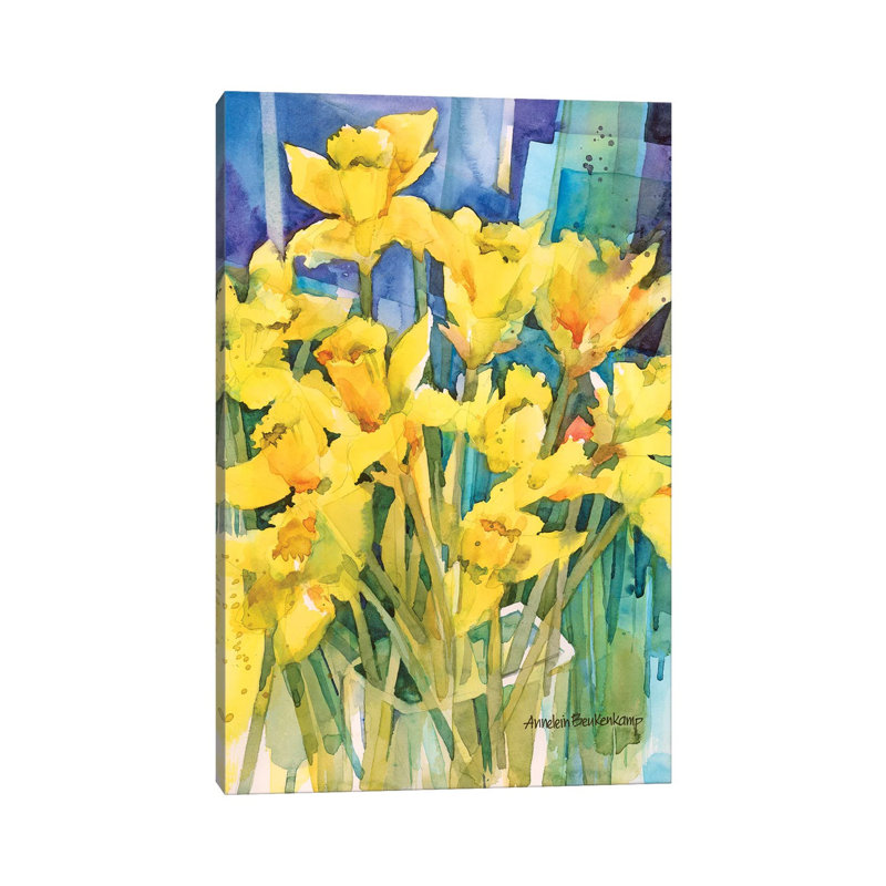 Daffodil Delight by Annelein Beukenkamp - Wrapped Canvas Painting, 20.32 cm H x 30.48 cm W