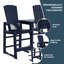 Ensemble de chaises de bar d'extérieur en poly avec plateau de connexion et porte-gobelet-241620256