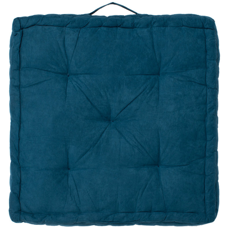 Gardenia Floor Pillow, Dark Turquoise, 25" H x 25" W