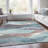 Machine Washable Indoor/Outdoor Xhevrie Teal Rug-177591720