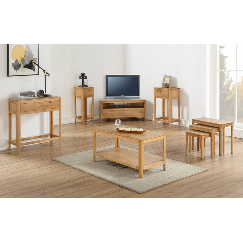 Remi Side Table with Storage, Oak