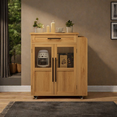 Rolling Wooden Kitchen Island With Drawer, Kitchen Cart With Storage Cabinet by Winston Porter
