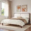 Lit plateforme en bois avec tête de lit tapissier en velours-1242264740-1242264738
