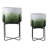 Modern Ombre Outdoor Planters with Metal Stands for Home Decor - Modern Indoor Flower Pots for Living Room or Patio - Green-1871392328