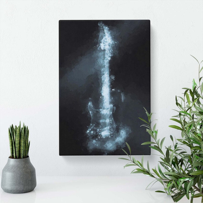 Smokey Electric Guitar Abstract - Wrapped Canvas, 91cm H x 60cm W x 3cm D