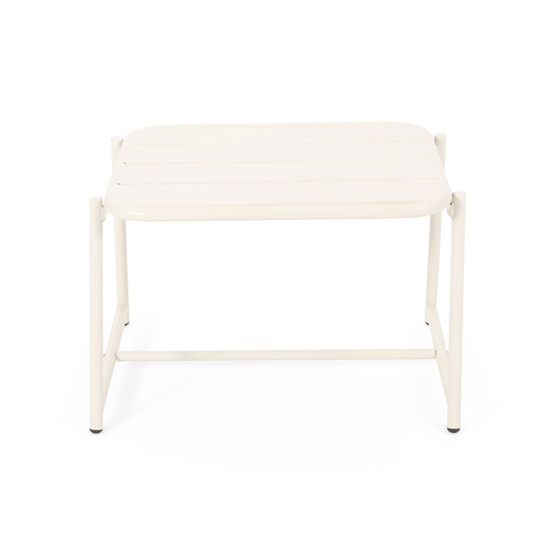 Harmon Outdoor Iron Side Table, Blanc mat