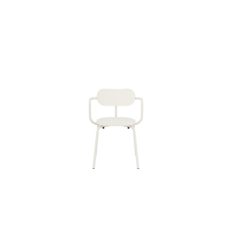 Kahmiah 18.1'' H Metal Stacking Armchair, Pure White