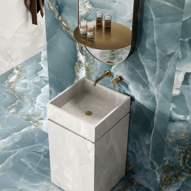 Eclipse 12X24 Onyx Porcelain Tile, Polished Green