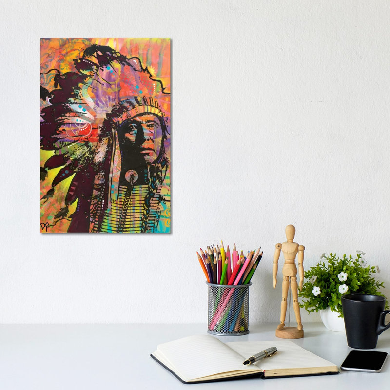Native American III by Dean Russo - Wrapped Canvas Painting, 20.32 cm H x 30.48 cm W