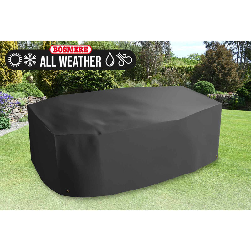 All-Weather Outdoor Table & Chairs Cover, Charcoal, 90cm H x 270cm W x 270cm D