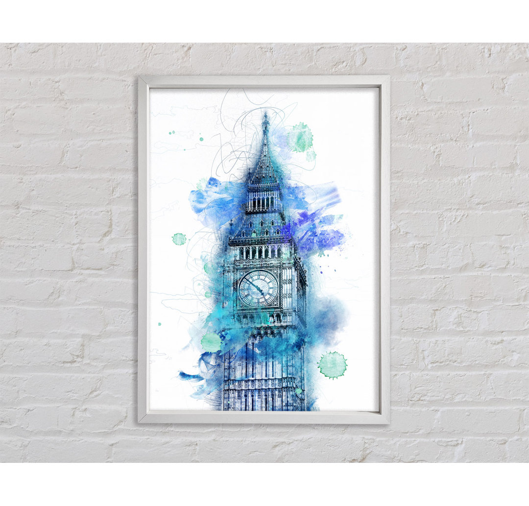 Aquarell Big Ben 1 - Einzelner Bilderrahmen Kunstdrucke auf Leinwand