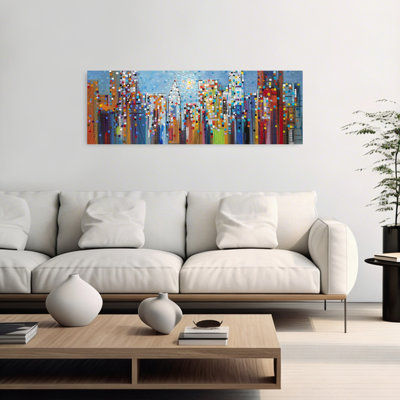 «Vibrant City Lights», art moderne abstrait, art mural de ville contemporaine