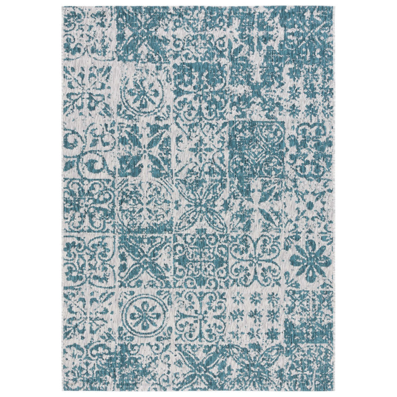 Courtyard Performance Floral Indoor/Outdoor Area Rug, Rectangle 5'3" x 7'7"