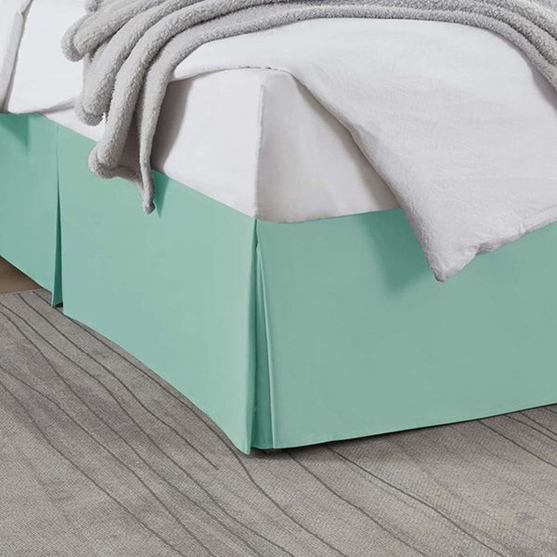 Luxury Pleated 14" Bed Skirt, Mint Green, Full