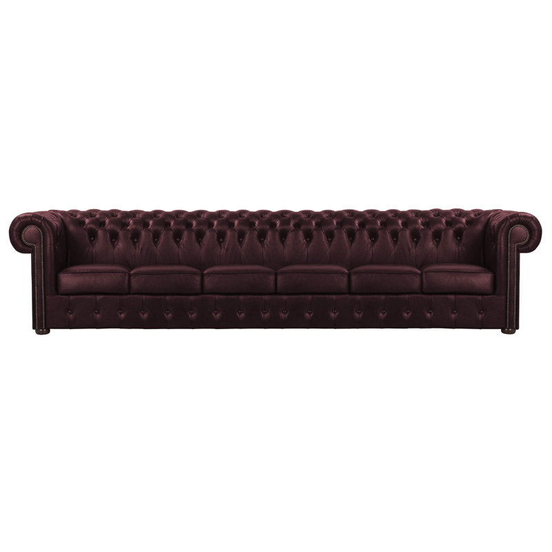 Tamico Genuine Leather Sofa, 6, Cherry