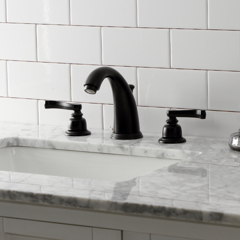 Robinet de salle de bain espacé Kingston, Noir mat