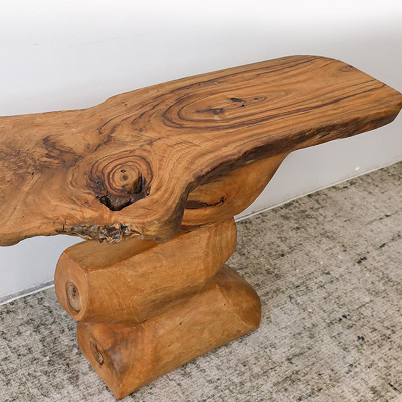 Wabi-Sabi Style Solid Wood Entryway Table, 29.5" H x 47.2" W x 19.7" D