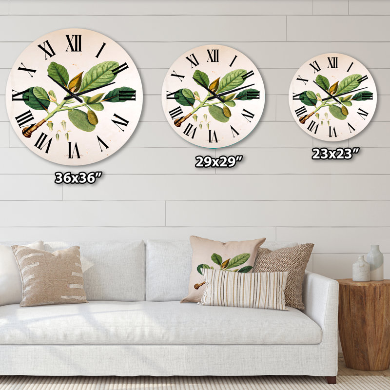 Vintage London Plants I - horloge murale maison de campagne, Grand