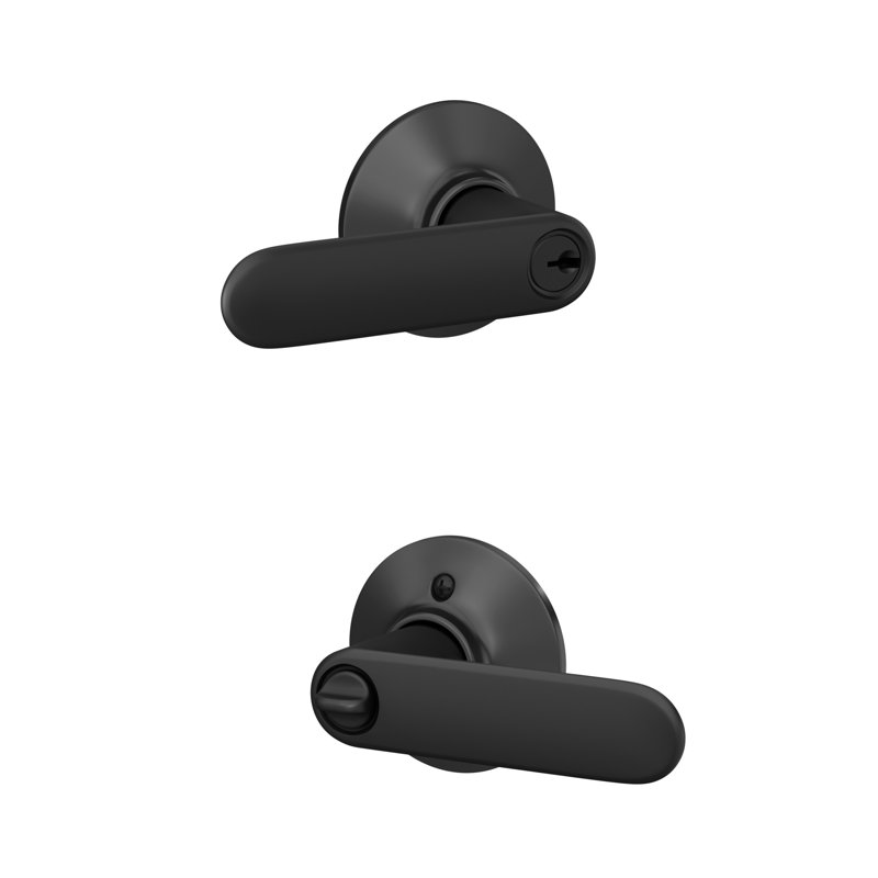 Davlin Lever Keyed Entry Lock, Matte Black