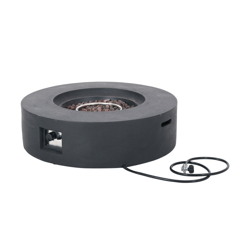 50000 Lightweight Concrete Burner, Dark Gray, Outdoor Fire Pit Gray Pit, , Chic, 11.47" H x 38.92" W x 38.08" D, Dark Gray
