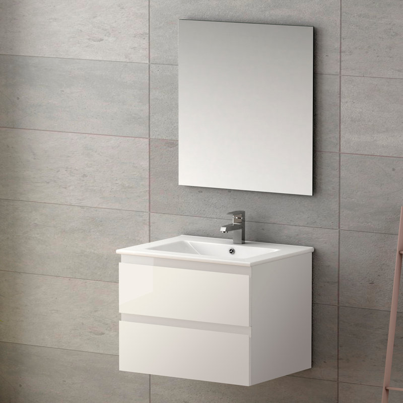 Base de meuble-lavabo simple Pasadena 28 seulement, Blanc lustré