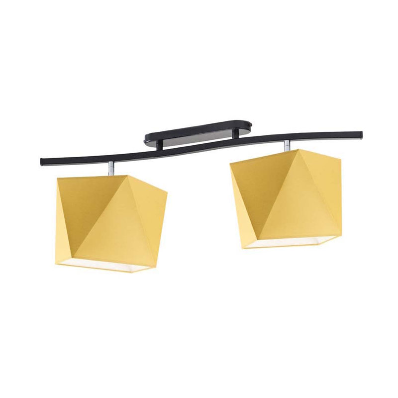 Muro Flush Mount, Yellow, Black