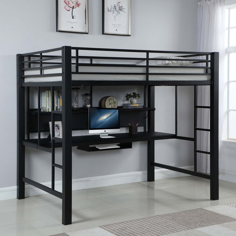 Ranier Black Full Workstation Loft Bed