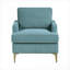 Fauteuil d'appoint moderne, revêtement en chenille avec pieds en métal doré brossé pour sièges de salon-1265827680
