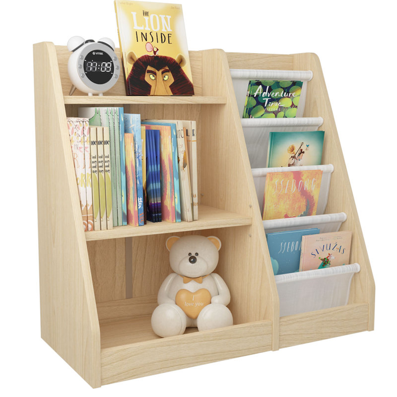 Bathelda Standard Bookcase, Storage Book Rack, Organizer Cabinet, Book Display, Oak/White