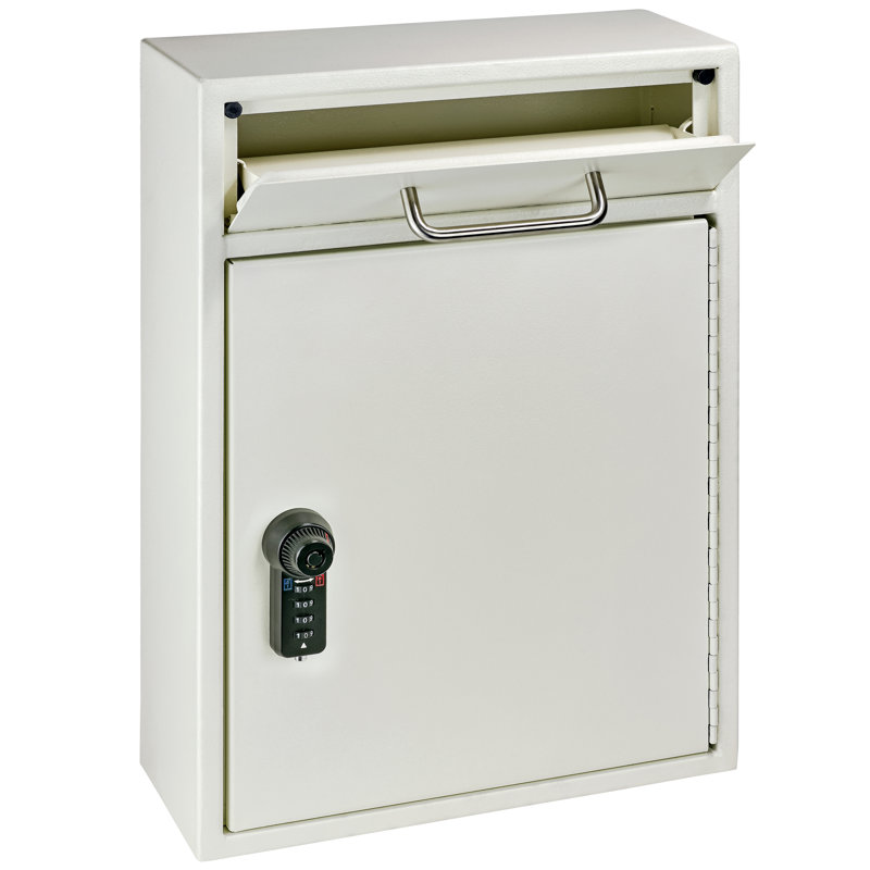 Key Boss Combination Security Cabinet Drop Box, White