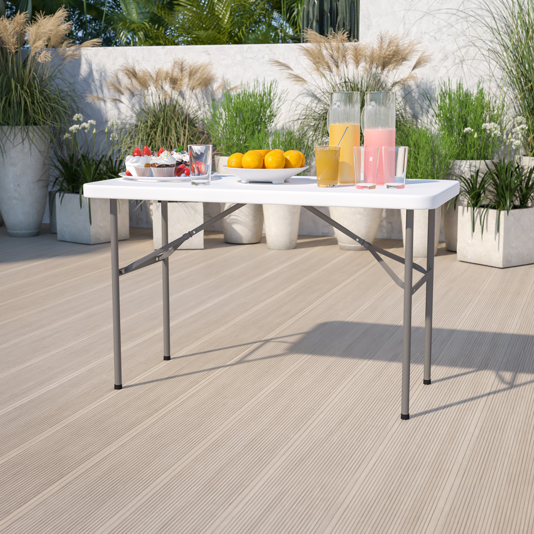 Parker 24"W x 48"D White Plastic Folding Indoor-Outdoor Training Table Flash Furniture
