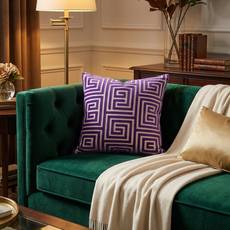 Coussin lombaire à labyrinthe cesire, 24" H x 24" W