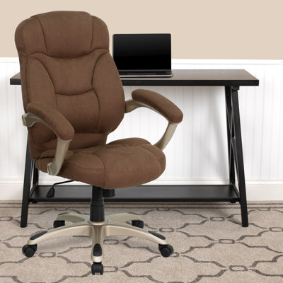 Fauteuil de bureau ergonomique pivotant à haut dossier avec accoudoirs Trudy