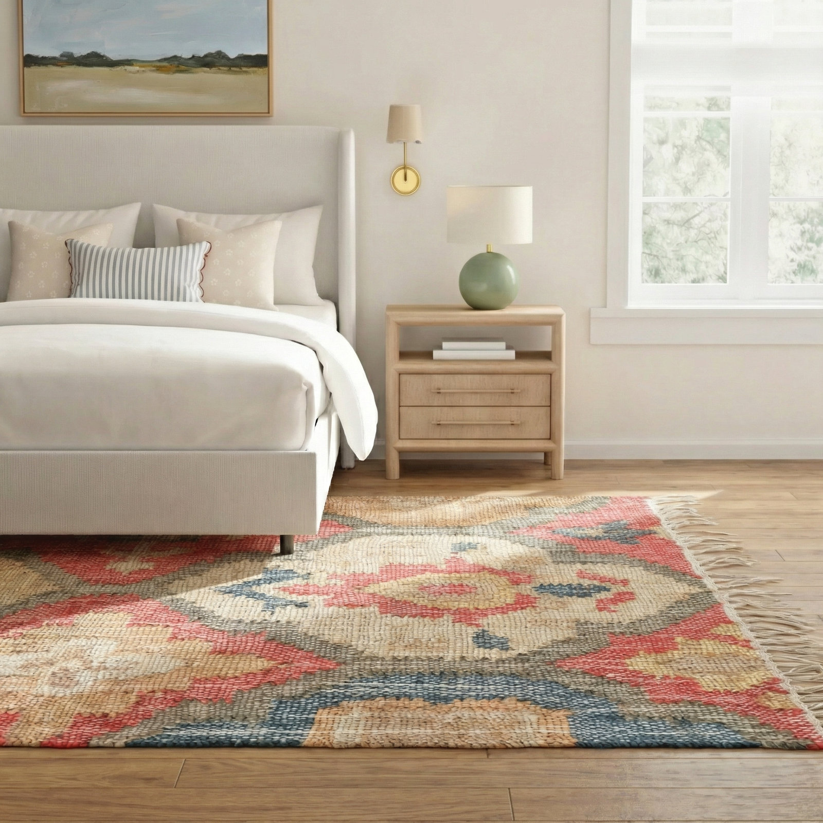 Pali Multi Hand-Woven Floral Jute Rug, Rectangle 2' x 3'