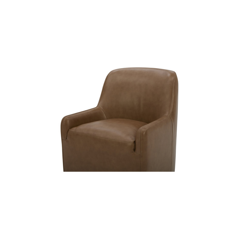 Maisie Rolling Dining Chair Tan Leather
