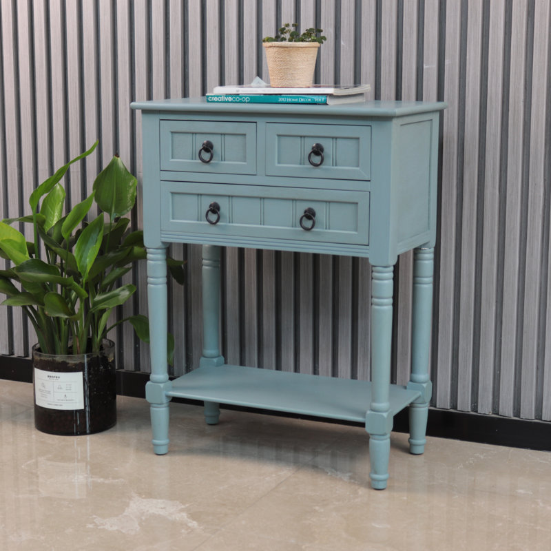 Bertero 24'' Console Table, Antique Ice Blue