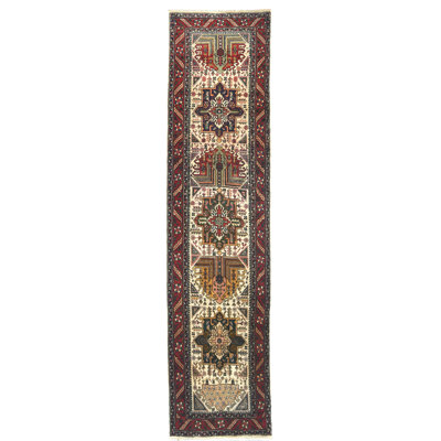 One-of-a-Kind Cream Traditional 3X12 Oriental Area Rug