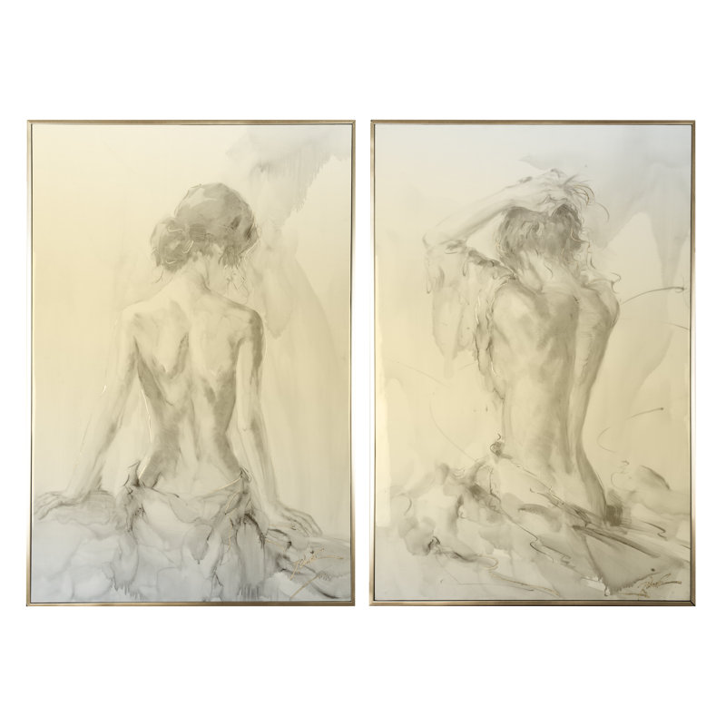 «Artist Figure Sketches», ensemble de 2 reproductions sur bois