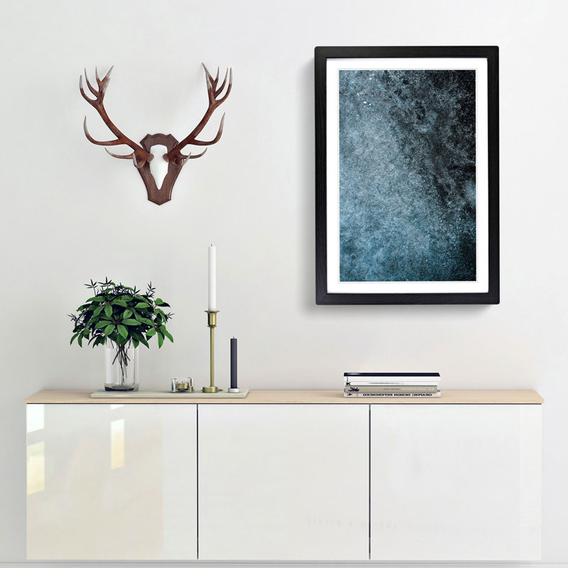 Speckles of Midnight in Abstract - Picture Frame Graphic Art Print, 87cm H x 62cm W x 2cm D, Black Framed