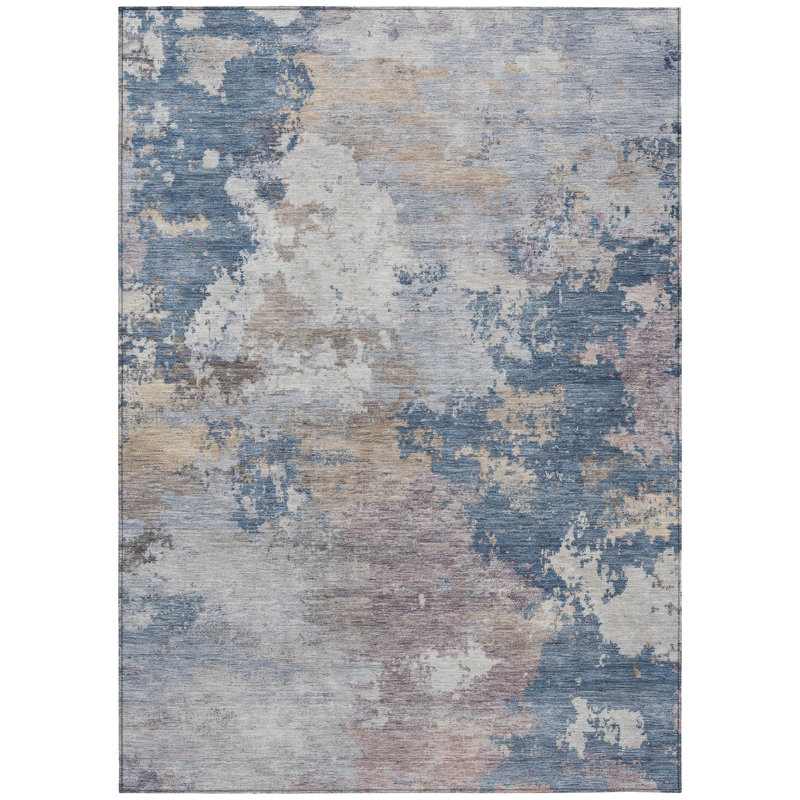 Machine Washable Indoor/Outdoor Earleville ACN2367 Abstract Rug, Rectangle 9' x 12'