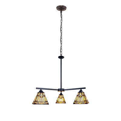 Antanisha 3 - Light Glass Dimmable Tiered Chandelier