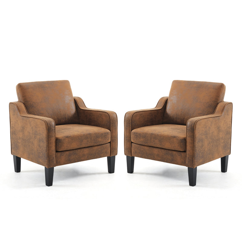 Amaryia Upholstered Armchair, Brown Linen Blend