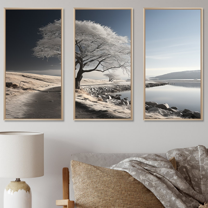 «Wind Turbines Winter Scenery I - Winter Landscape», ensemble de reproduction d'art mural, H 40 po x l 60 po x P 1 po