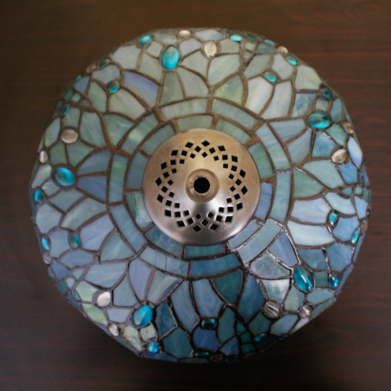 Sea Blue Stained Glass Dragonfly Style Tiffany Lamp Shade