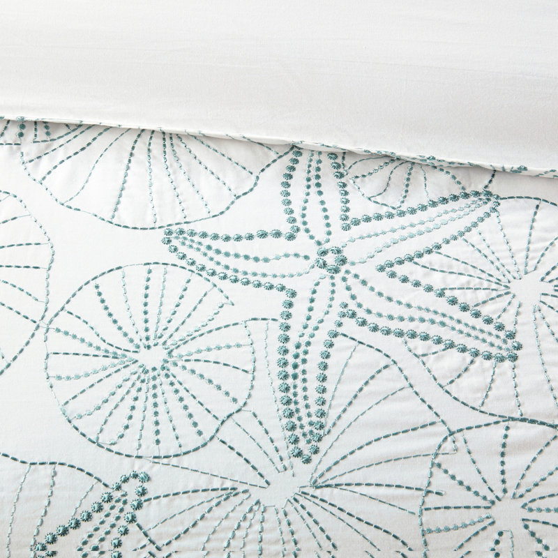 Édredon blanc pour très grand lit - 100% coton, broderie foncée, rembourrage, avec jupe de lit et 2 taies décoratives surdimensionnées, broderie incluse