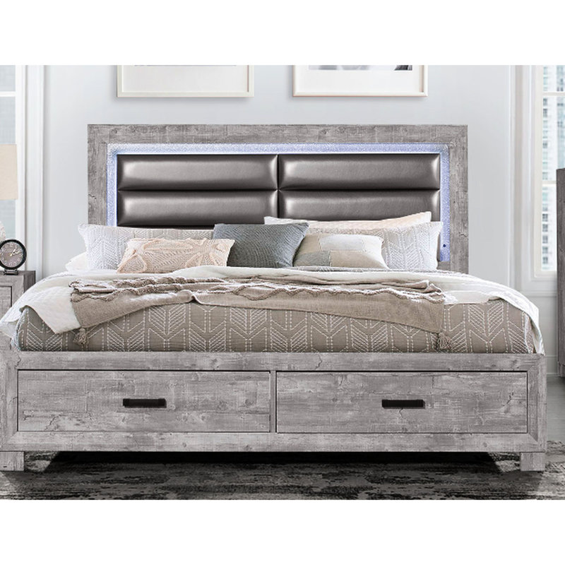 Inspiré de très grand lit gris en gris avec amplement de rangement et fonctionnel
