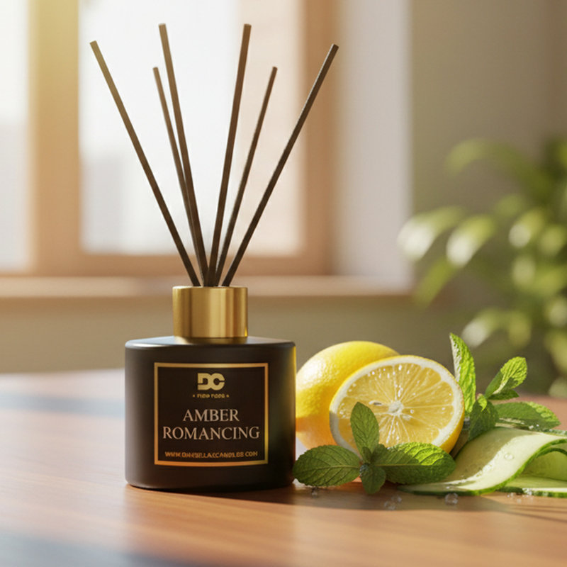 Amber Romancing Reed Diffuser Set Black