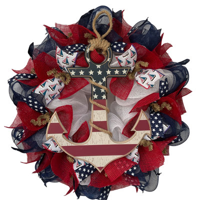 Patriotic Anchor Nautical Wreath