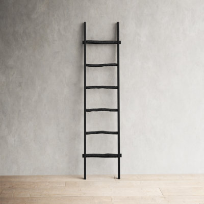 Rustic 6ft Tall Blanket Ladder, Decorative Freestanding Ladder For Storage - 19" x 2" x 76"